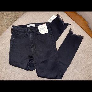 brand new super skinny ankle high rise black denim